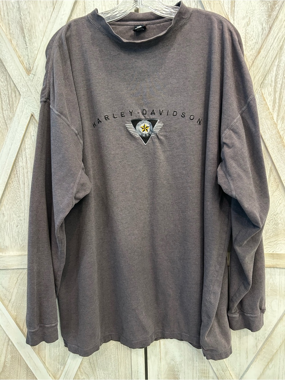 Harley-Davidson Long Sleeve XXL Faded Charcoal/Brown Gray Embroidered 1903 Shirt